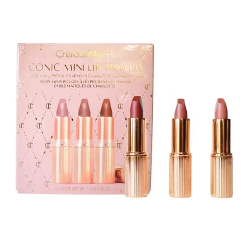 CHARLOTTE TILBURY Iconic Mini Lip Trio Kit - Pillow Talk, Walk of No Shame, Supermodel (Pack of 3)