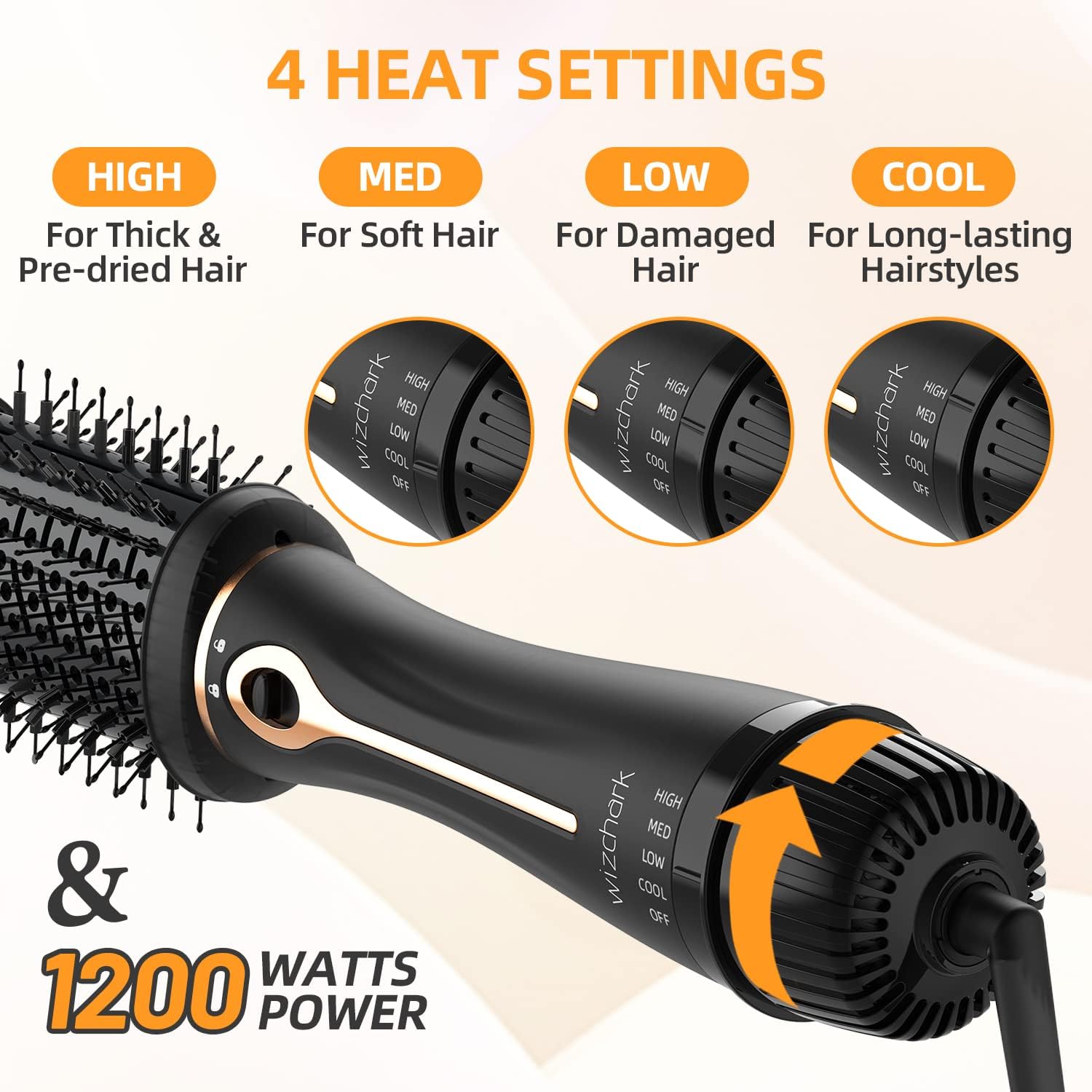 WIZCHARK Hot Air Styler – One Step Hair Dryer &amp; Volumizer